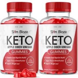 (2 Pack) Slim Blaze Keto Gummies ACV Apple Cider Vinegar Gummies (120 Gummies)