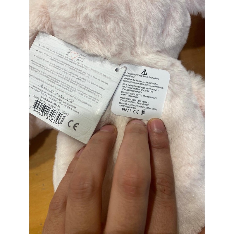 BUKOWSKI DESIGN AB Cuddly Rabbit Plush Rabbit Light Pink Height