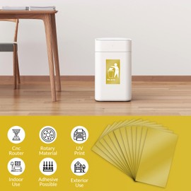 Frddiud Laser Engraving Blank ABS Double Color Plastic Sheet, 11.8x6.49x0.05 inch Materials Double Color Plastic Sheet for Interior Signs, Badges, DIY Carving Pack of 12(Gold)