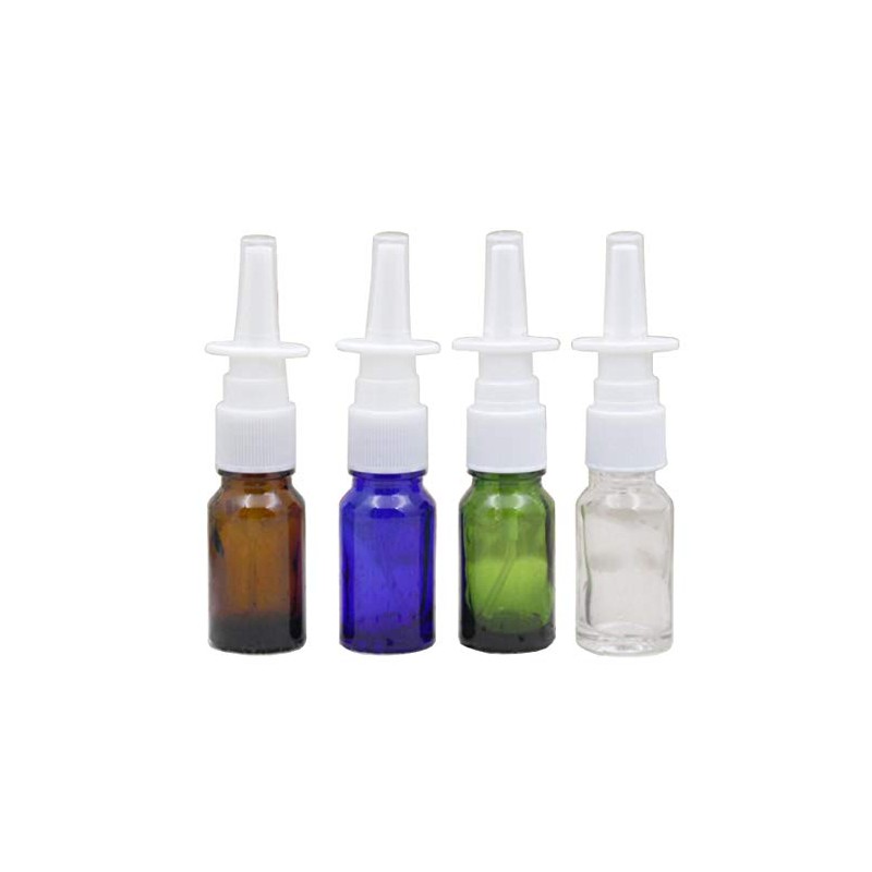 6 Pcs 10ML 0.34OZ Empty Refillable Brown Glass Nasal Spray