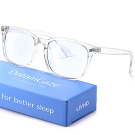 livho Gaming Glasses Blue Green Light Blocking for Computer Sleeping, Dual Coatings Red Lenses, for Women & Men