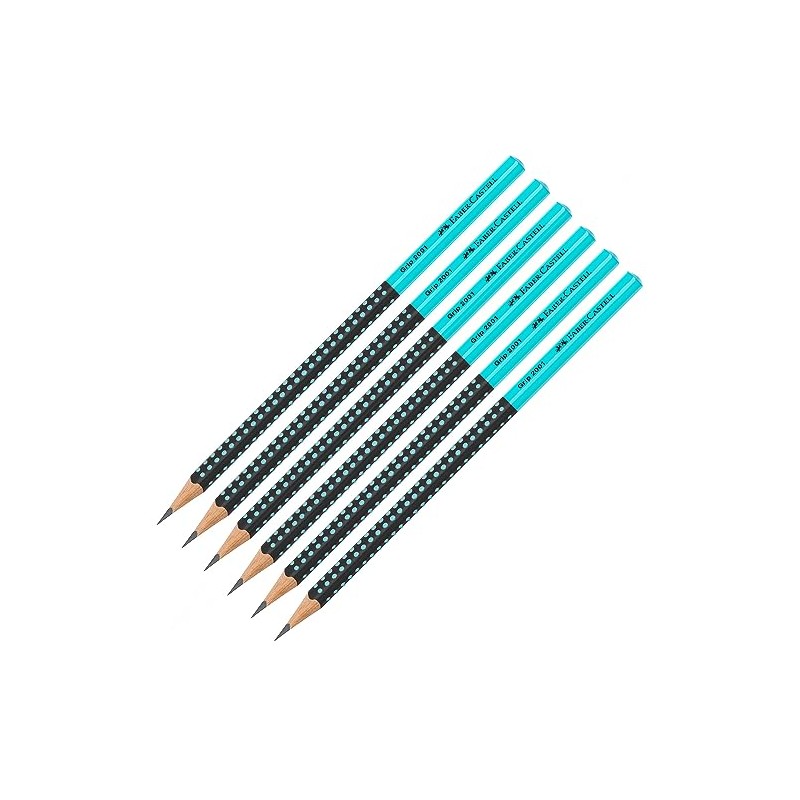FABER-CASTELL 205084 Grip 2001 Two Tone Pencil Set of 6