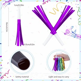 LCPQMZGH Noise Makers Party Horns, 48 Pack, Purple Metallic Glitter with Fringe, for Birthday, Wedding, New Year