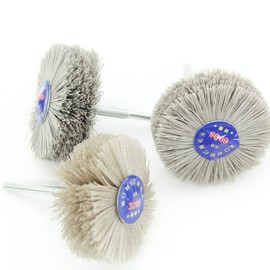 Woodwork Polish Grinder, Nylon Wheel Brush Abrasive, Grinding Head with 6mm Threaded Shank, Abrasive Nylon Wheel Brush, Sanding Mop, Abrasive Wheel (320/400/600# 3Pcs)