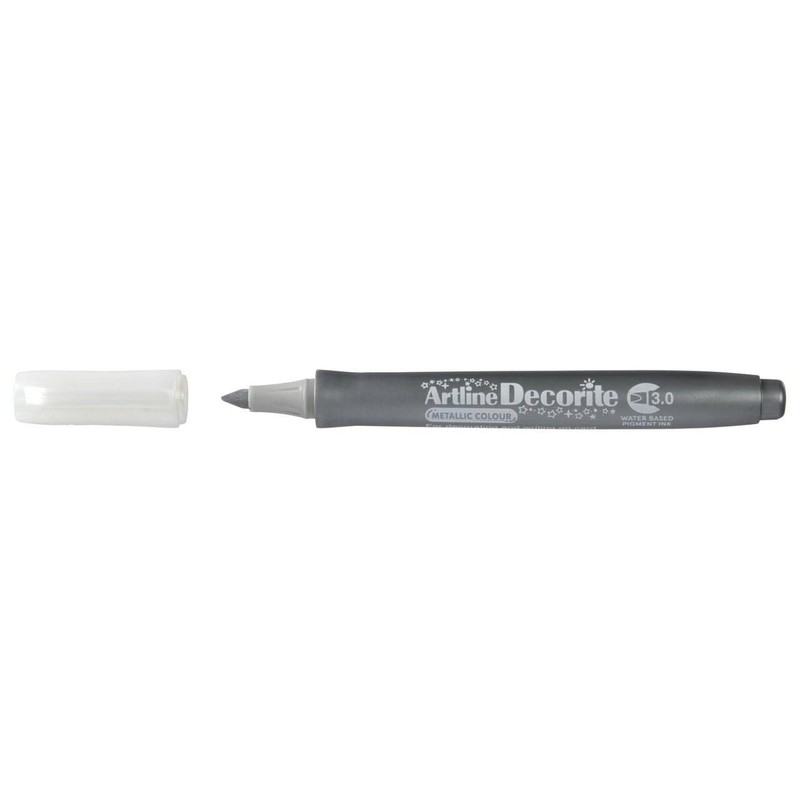 Artline 'Decorite' Metallic Silver Marker Pen 3.0mm for Card, Glass,