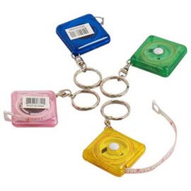 72 Piece Bulk Set of Retractable Fabric Tape Measures in a Counter Top Display