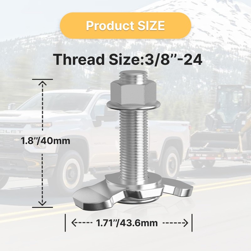 vandrabase 6 Pack L-Track Double Lug Threaded Stud Nut Fitting