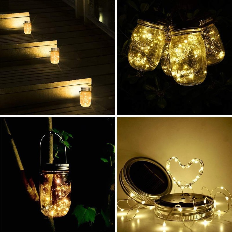 SunKite Solar Mason Jar Lights(NO Jars), 12 Pack 30 LED