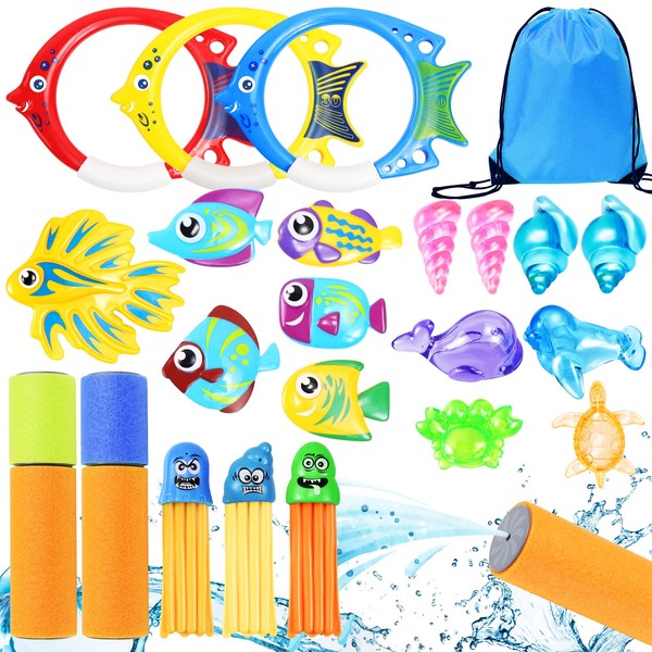 Yotako 23 Piece Diving Rings Set, Diving Toy Pool Toy