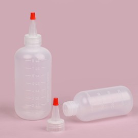 NAUZE 3 Pieces Applicator Bottle with Tip Squeeze Hair Oil Hair Color Applicator Plastic Hair Washing Bottle for Home Salon DIY(240ml)