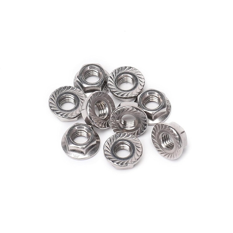 QXSKSLH 10 Pieces M10 Flange Nuts, M10-1.5mm Serrated Hex Flange