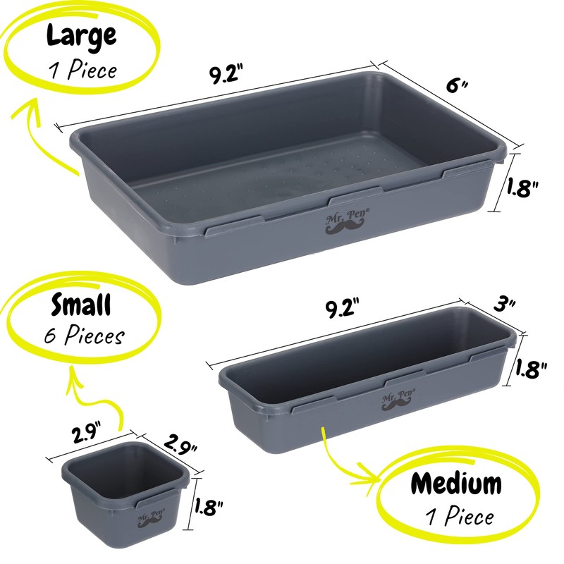 Mr. Pen- Interlocking Desk Drawer Organizer, 8 pcs, Drawer Organizer,