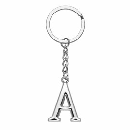 Yuxh Keychain A-Z Single Letter Keyring DIY Key Ring Cool Little Gift, A