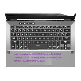 JuYuish Silicone Keyboard Cover Skin Compatible with 2021 2020 2019 14 inch ASUS ROG Zephyrus G14 / G14 14" VR Ready GA401 GA401QM GA401IH GA401IU GA401IV Series (Pink)