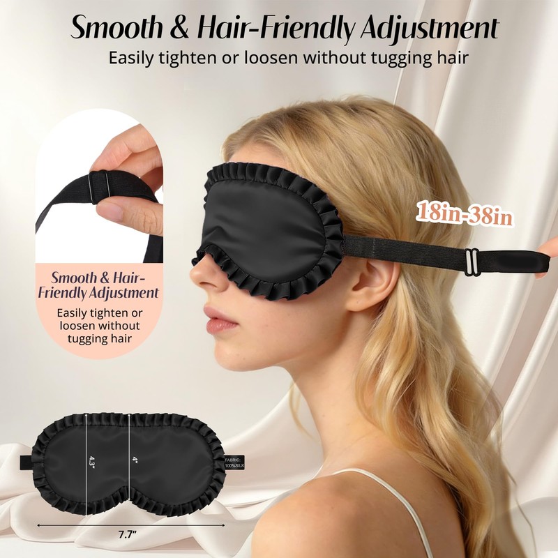 Silk Sleep Mask for Women, 100% Mulberry Silk Eye Mask