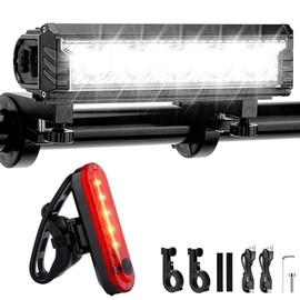 Luces para Bicicleta Recargable 2800 Lúmenes 6600mAh con Luz Trasera Recargable, luz para Bicicleta superbrillantes