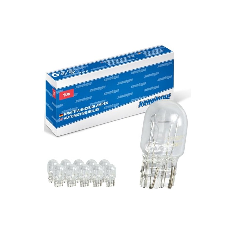 XENOHYPE 10x W21/5W Premium W3x16q 12V Glass Base Lamps