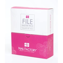 NAIL FACTORY - Pack de Limas Para Manicure Master File Pack, 50 Limas de doble cara. 25 limas grano 100/100, 15 limas grano 150/150 10 limas grano 220/220