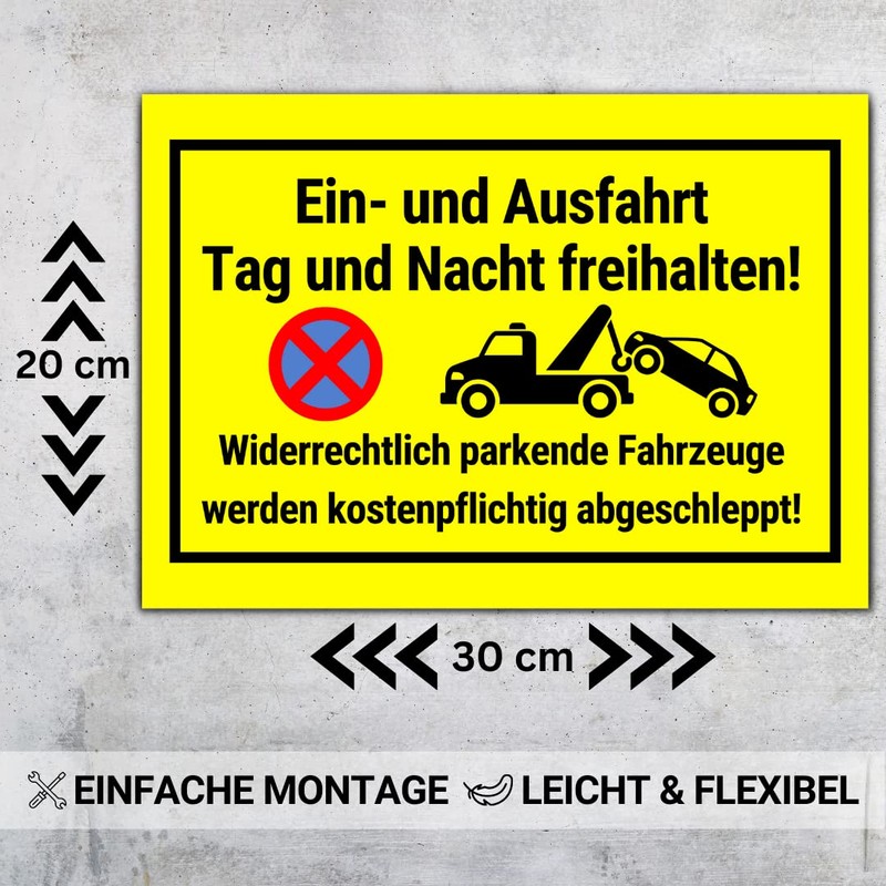 PRINTNOVIA Einfahrt & Ausfahrt Freihalten Sign - 30 cm x