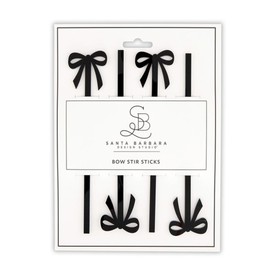 Santa Barbara Design Studio Party Cocktail Stirrers 4-Count Swizzle Sticks, 7" Long, Black Bows
