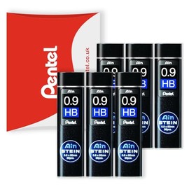 Pentel Ain Stein Mechanical Refill Leads - for Automatic/Mechanical Pencils - in Pentel Pillow Packaging (0.9mm HB, Pack of 6)