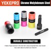 YEKEPRO Lug Nut Socket Set, 8 Size 1/2-Inch Drive Wheel