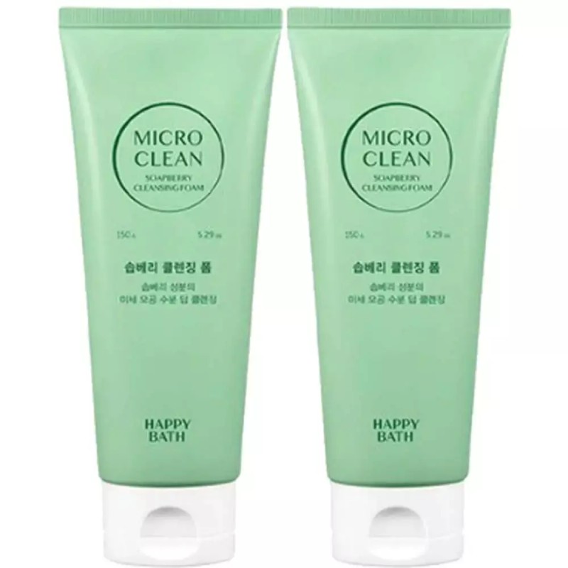 해피바스 마이크로 클린 솝베리 클렌징폼150gx2개 미세 모공 수분 딥 클렌징