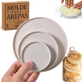 Arepa Facil Molde para Arepas with Gift Box – 3 Sizes (5.9", 4.3", 3.1") & Double Thickness for Perfect Arepas Colombianas, Gorditas, and More – Durable, Food-Safe, Easy-to-Clean Kitchen Tool