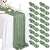 16 Packs Sage Green Cheesecloth Table Runner,10Ft x 35" Sage