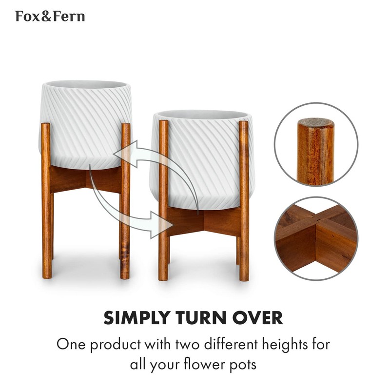 Fox & Fern Mid Century Plant Stand — 8 Inch