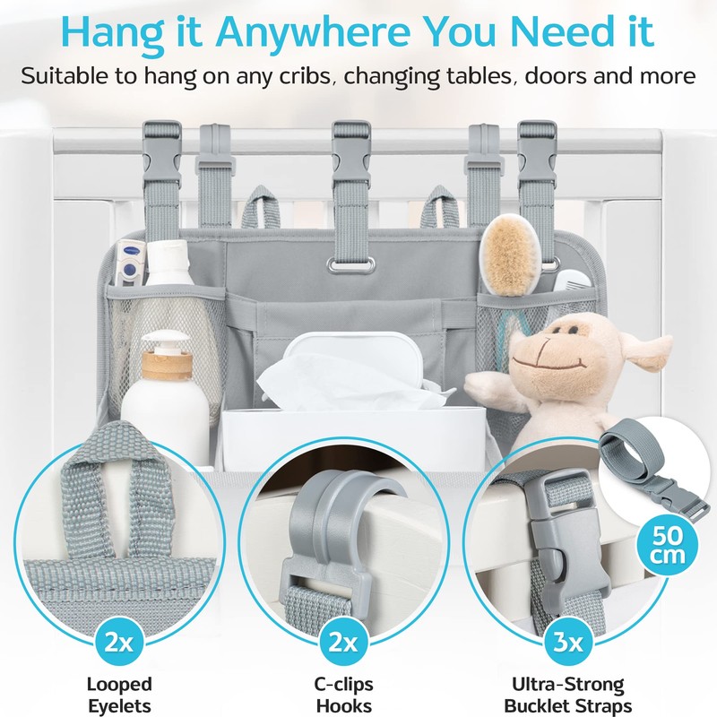XL Hanging Diaper Caddy Organizer – Reinforced Diaper Stacker for