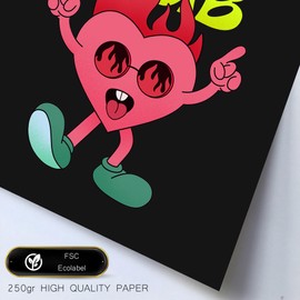 Nacnic Set of 6 Iconic Characters Humor Draws Posters with design illustration to decorate the walls of home. Rooms, office, shop, business. A3 and A4 size. Frameless.