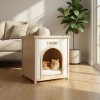 Solid Cedar Wood Indoor Pet House with Removable Cushion for