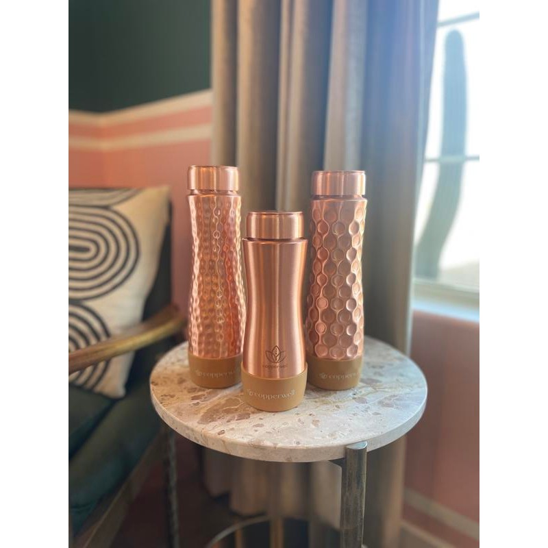 Copperwell Smooth Curve Copper Bottles: Exquisite Hand-Hammered Design with Timeless