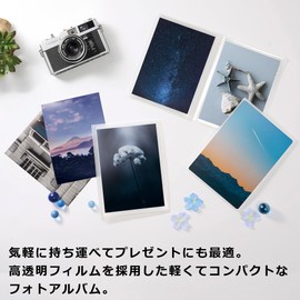 Hakuba APCP2LMCF 4977187528039 Photo Album, CP 2L Size, Holds 20 Sheets, Vertical, Macaron Flower, Thin, Pocket Type, Easy to Put Pictures, Present, Collection,