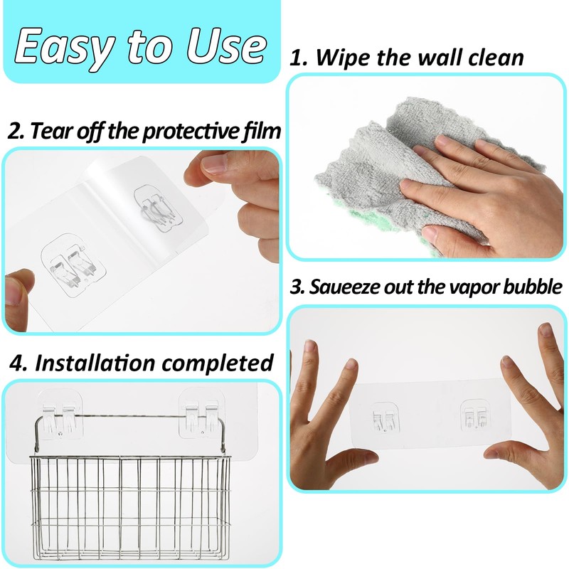 Cobee 8 Pcs Adhesive Replacement Hooks for Shower Caddy -
