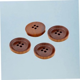 LALAFINA 10Pcs High End Brown Buttons Round Concave Design with Four for Sewing Scrapbooking and Crafts Clothing Accessories