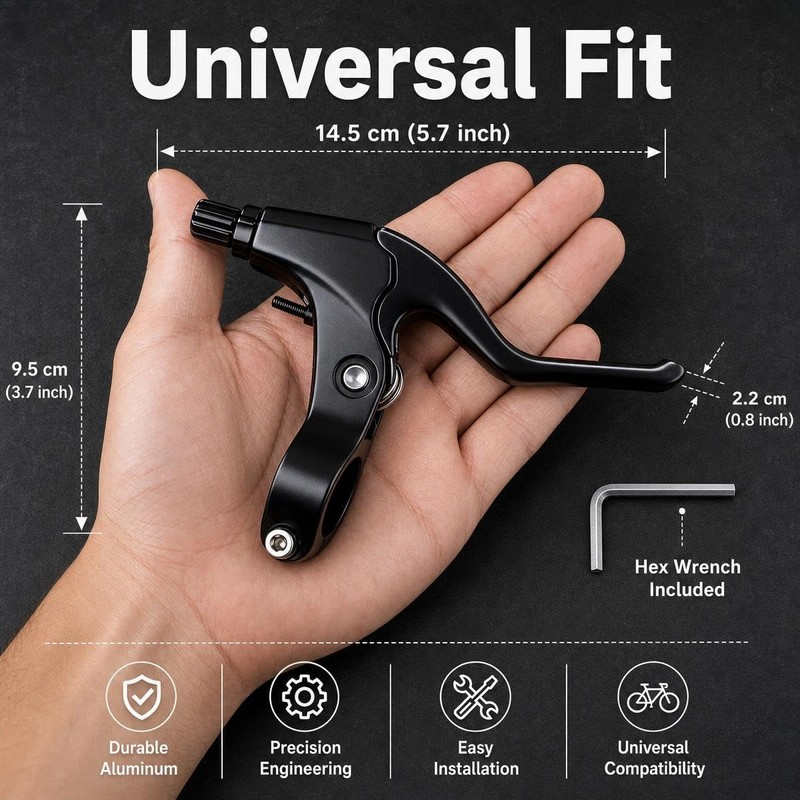 Bike Brake Levers Aluminum Alloy Universal Fit Bicycle Replacement Pair
