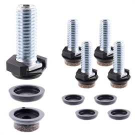 Wagner Justus Slim 15428499 Furniture Foot / Adjustable Foot / Levelling Foot Set of 4 Diameter 20 x M6 x 8 mm Including QuickClick System Sliding Insert Wool Felt Ultrasoft & Plastic Black Diameter
