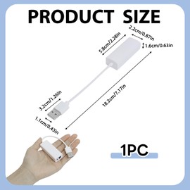Netzwerkadapter USB Ethernet (LAN), Netzwerkadapter USB 2.0 auf Gigabit Ethernet 10/100/1000, kompatibel mit Windows 7/8/9/10/11 Vista (32/64bit), XP,2003/2000 (weiß)