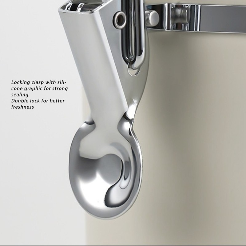 Coffee Canister 1800ml 304 Stainless Steel Window Design One Way