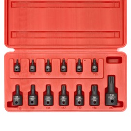 NEIKO 10282B 13 Piece Security Torx Socket Bit Set, 6 Point Heavy Duty Tamperproof Impact Grade Star Bit Set Torx, Safety Torx Bit Set, Tamper Proof Torx Bit Set, Torx Tool Set, Torx Socket Set