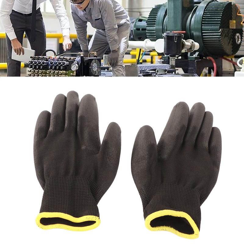 10 Pairs Safety Work Gloves PU Coated Static Proof Nylon