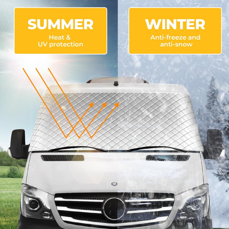 BougeRV RV Windshield Window Snow Cover for Class B Dodge