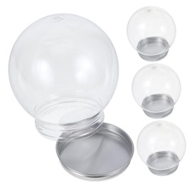 STOBAZA 1set Snow Globe DIY Water Globe Clear Plastic Water Globe Crafts Water Globes Aluminum 4pcs