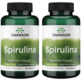 Swanson Spirulina 500 Milligrams 180 Tabs (2 Pack)