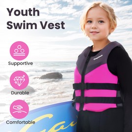 Gogokids Swim Vest Youth Pool Jacket for Kids 50-90 lbs 75-125 lbs Swimming Training, Kayaking, Boating