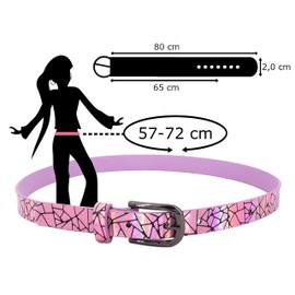 EANAGO Children's Belt Pink Crystal Chip for Children – Shimmering Children's Belt – Glitter Belt – Modern Belt for Girls from approx. 6-15 Years – Children's Belt, pink