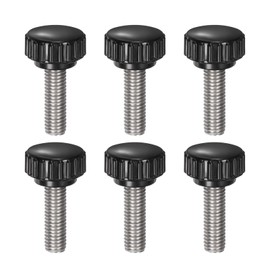 QUARKZMAN Pack of 6 Thumb Screws with Thread M8 x 25 mm x 22 mm Round Head Screw Stainless Steel 304 Round Handle Bolt Clamping Buttons 22 mm Hand Buttons Thumb Screws Tension Screw for Industrial