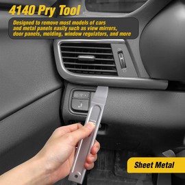 YAORIK 4140 Pry Tool, Sheet Metal Pry Bar for Panels and Trim, Auto Trim Remove Pry Tool 22 Ga, Pocket Mini Pry Tool Remove Auto Trim, Door Panel, Interior and Exterior Parts, 2 Pack